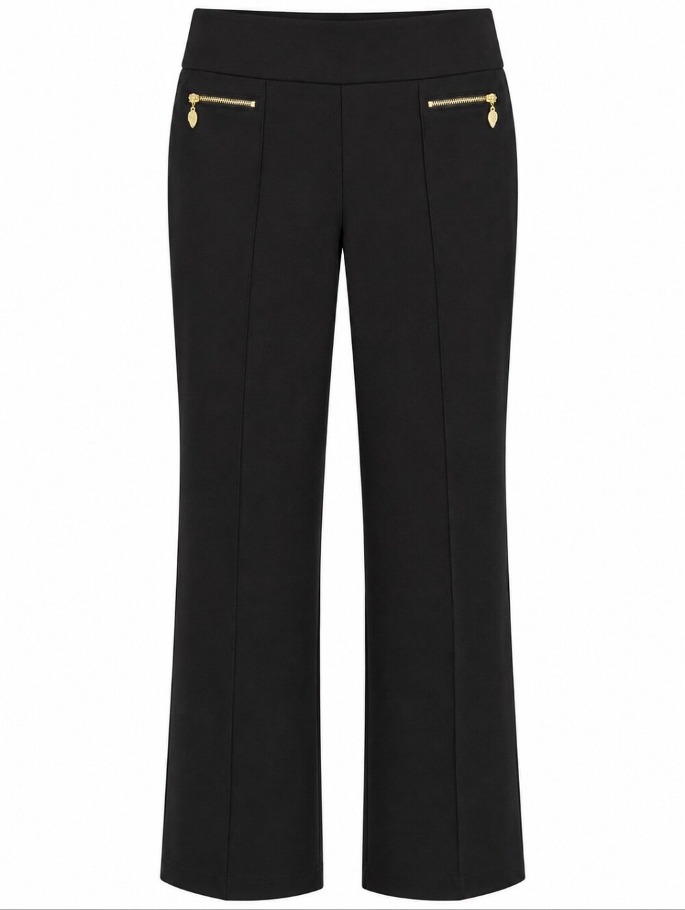 Anne Klein Pants Women's S Black Pull On Dress Career Gold Zip Pockets NWT